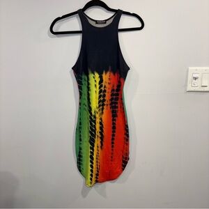 Fashion Nova Vibrant Tie-Dye Mini Dress
